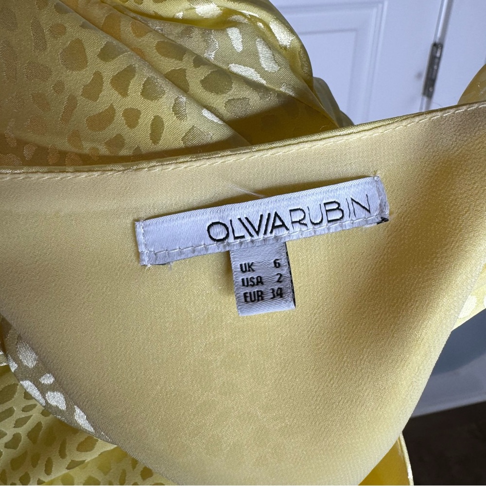 Olivia Rubin Dahlia Midi Dress Yellow Long Sleeve Button - Picture 15 of 16